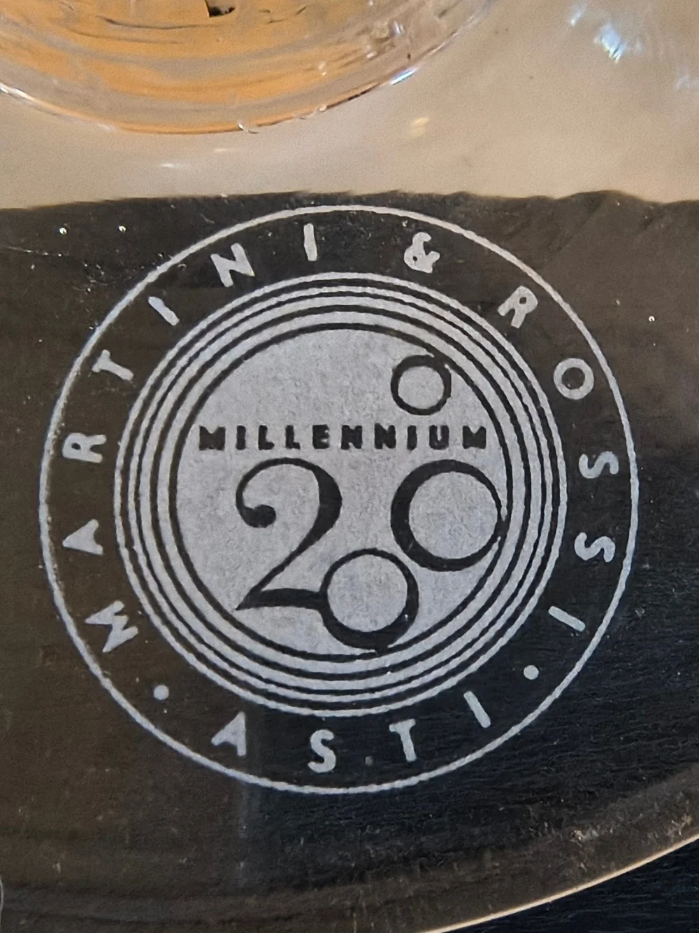 NYE 2000 Commemorative Pair of Martini & Rossi Asti Champagne Flutes